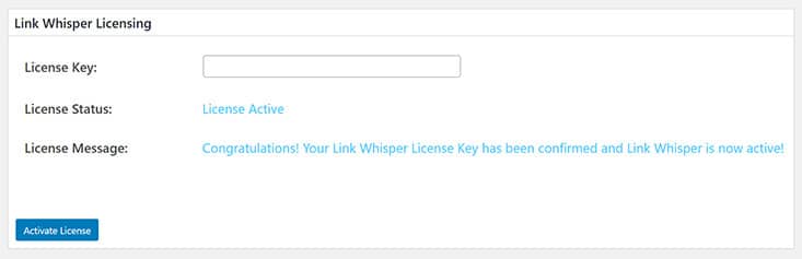 Link Whisper in WordPress aktivieren