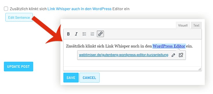 Anchor Text anpassen
