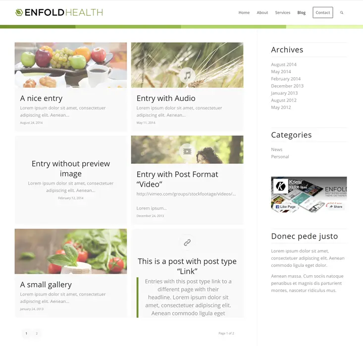 enfold blog example