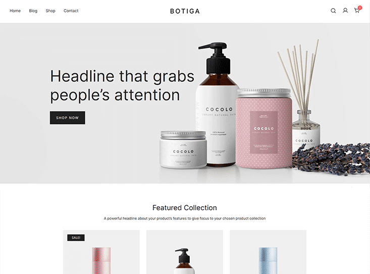 Botiga, a free & minimalist wordpress theme for woocommerce
