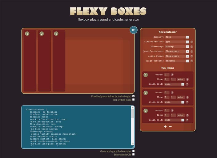 flexy boxes screenshot