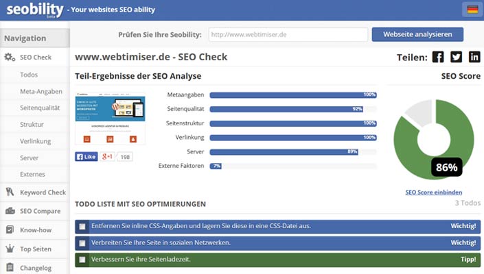 seobility online seo check