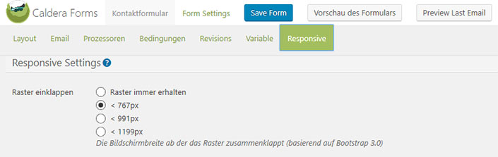 responsive einstellungen