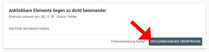 Fehlerüberprüfung Search Console
