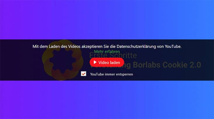 YouTube Vorschabild geblockt mit Borlabs Cookie 2.0