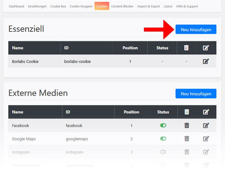 Cookie-Einrichtung mit Borlabs 2.0