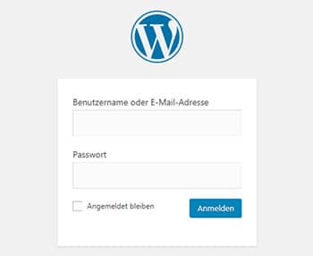 wordpress login maske