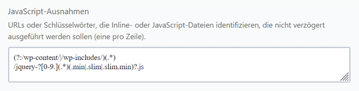 JavaScript Ausnahmen eintragen