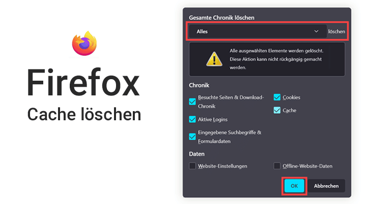 Cache in Firefox löschen