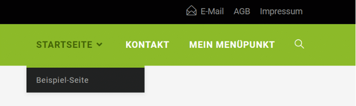 Ansicht Frontend Beispielmenü