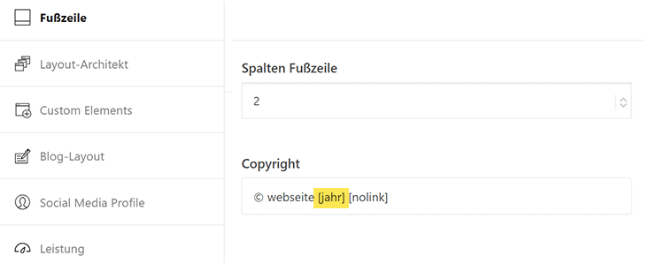 WordPress Copyright-Datum automatisch aktualisieren via Shortcode in Enfold